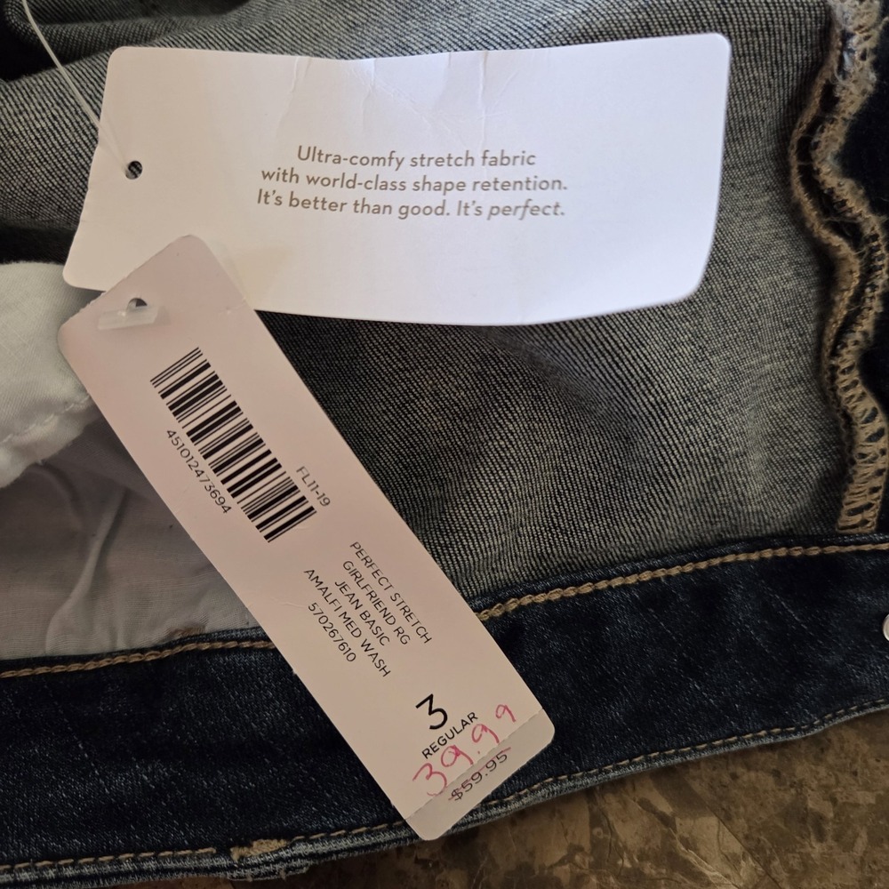 Chico's sz 3R Perfect Stretch Girlfriend Slim Leg Jeans NWT XL/16 casual denim‎ - Picture 14 of 15
